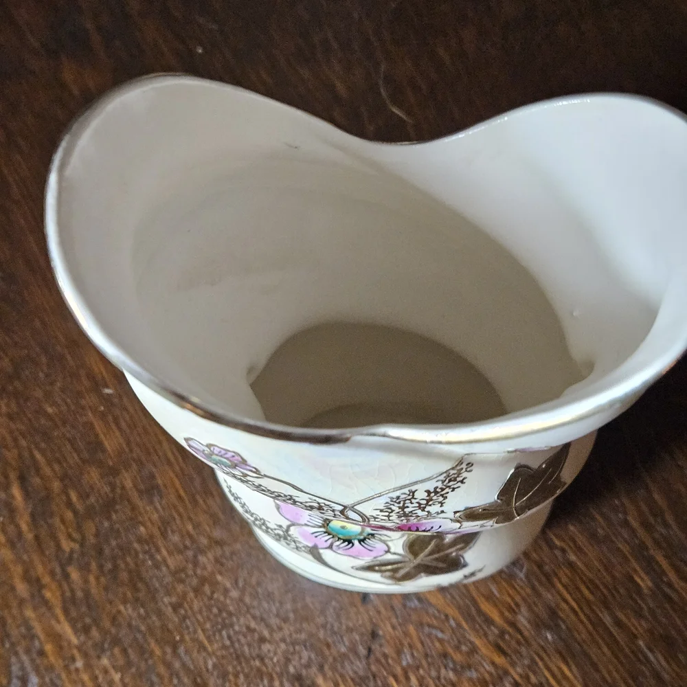 Elegant Floral Cream Vase